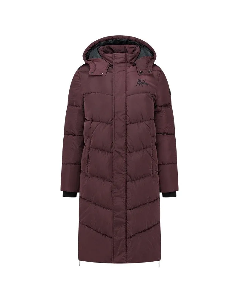 Diagonal Brand Coat - Bordeaux