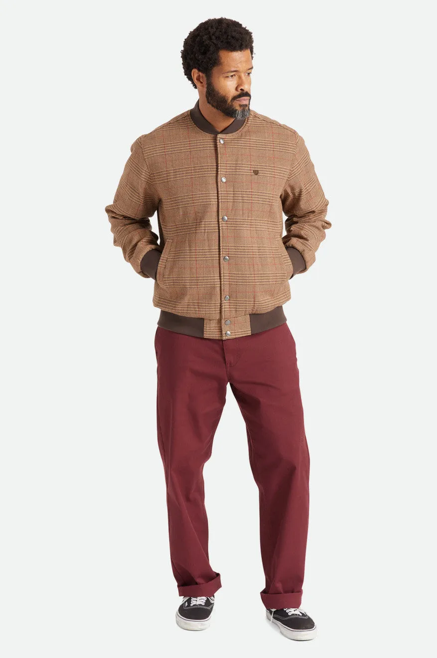 Dillinger Bomber Jacket - Brown Houndstooth