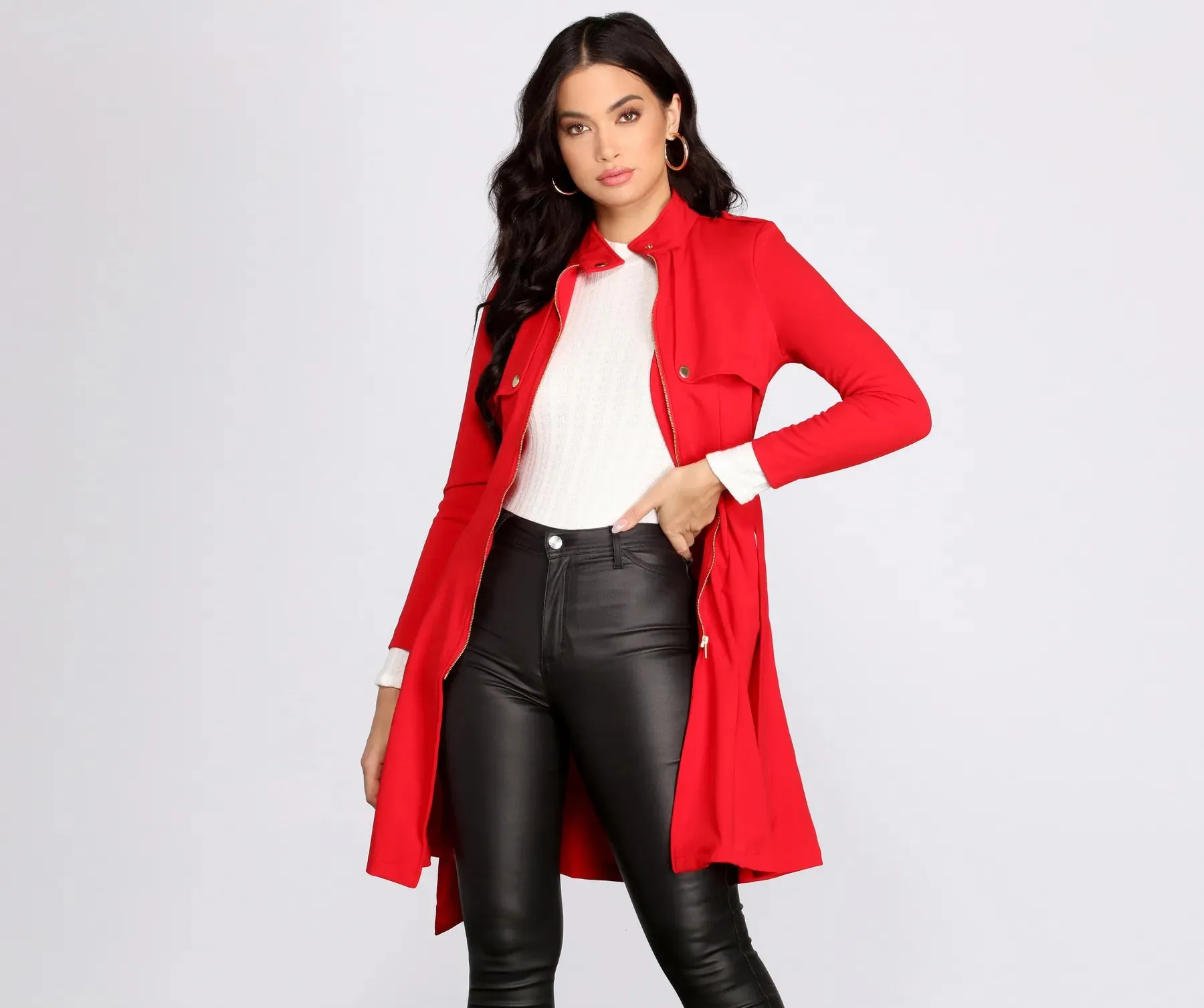 Down To Business Belted Trench Coat