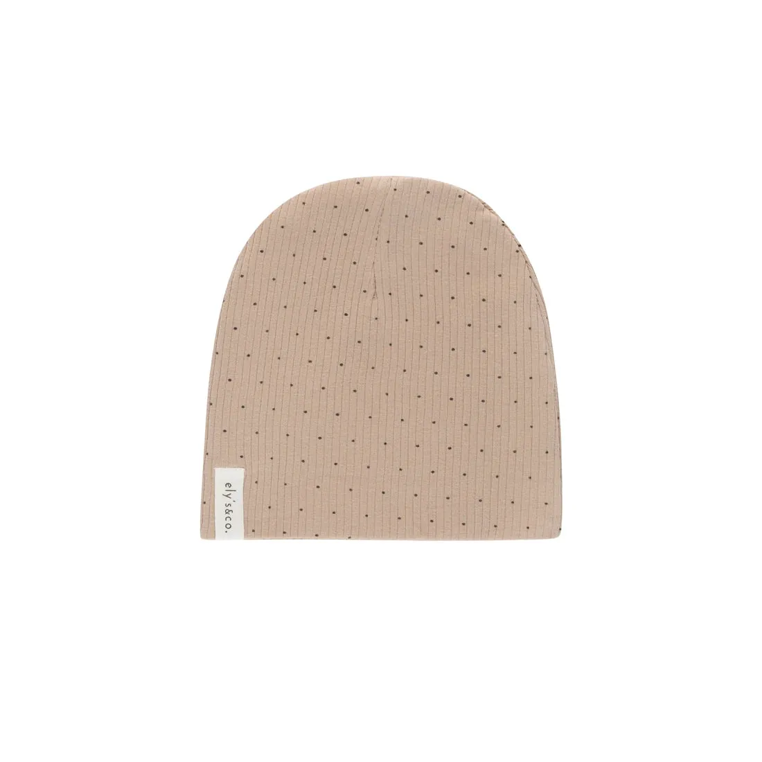 Ely's & Co. Ribbed Cotton Black Pindot Beanie