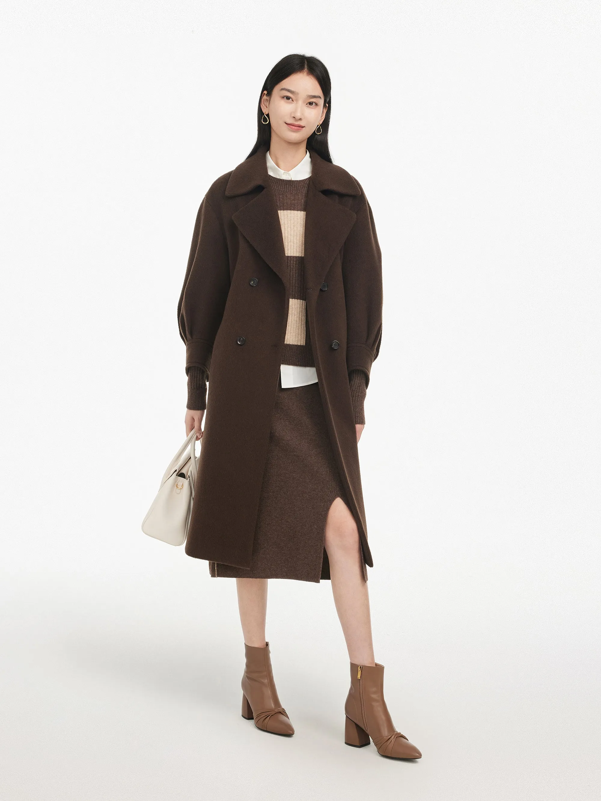 EP YAYING Yak Wool Belted Coat