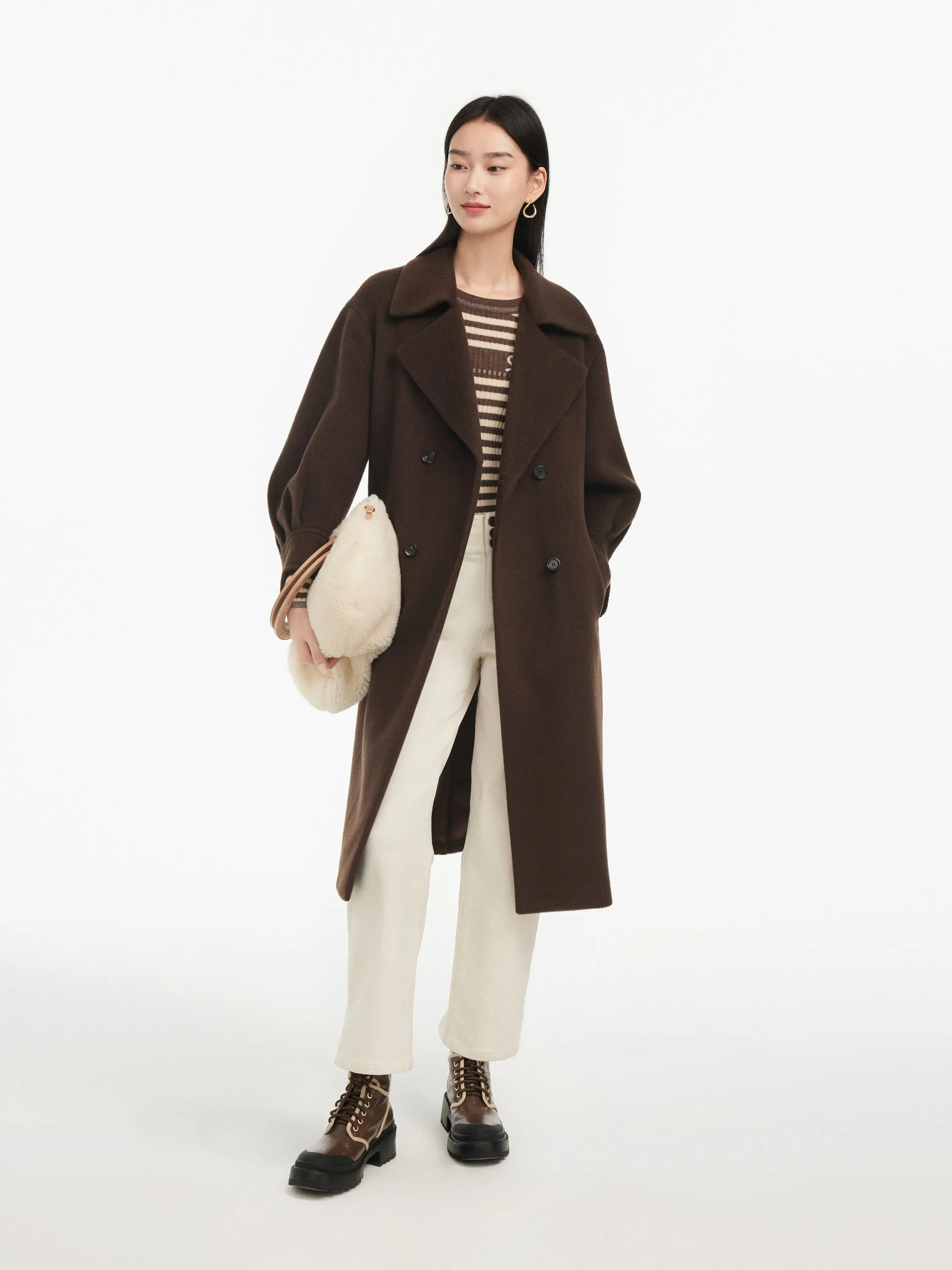 EP YAYING Yak Wool Belted Coat