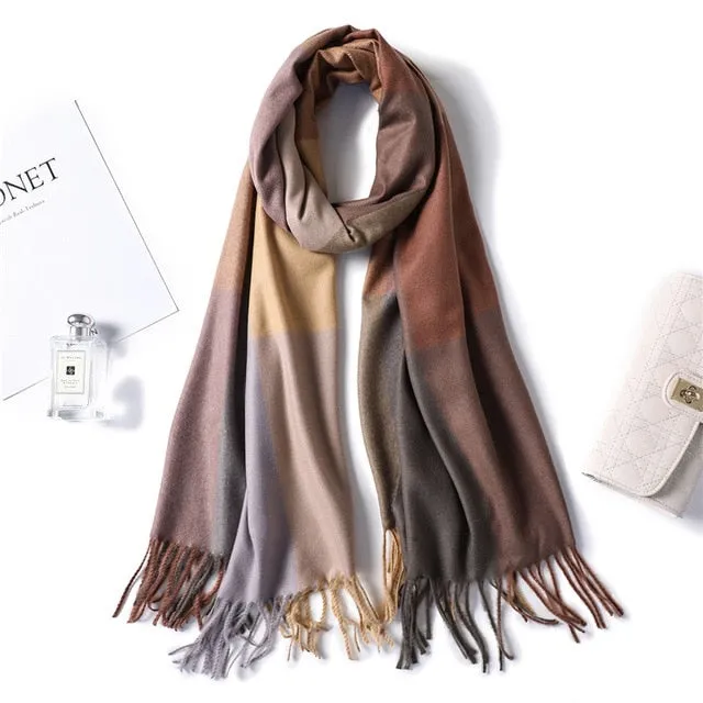 Fashion Warm Thick Cashmere Scarf Printed Bandana Shawl #HS-1