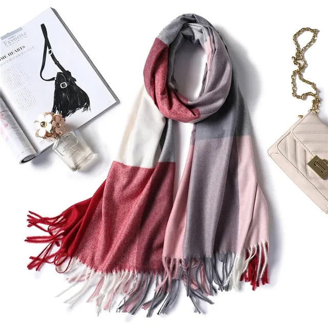 Fashion Warm Thick Cashmere Scarf Printed Bandana Shawl #HS-1