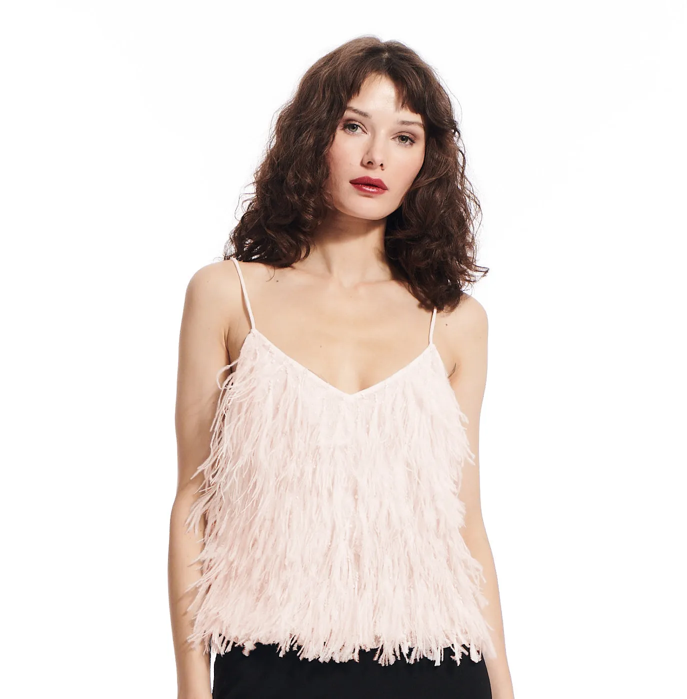 Feather Spaghetti Strap Cami