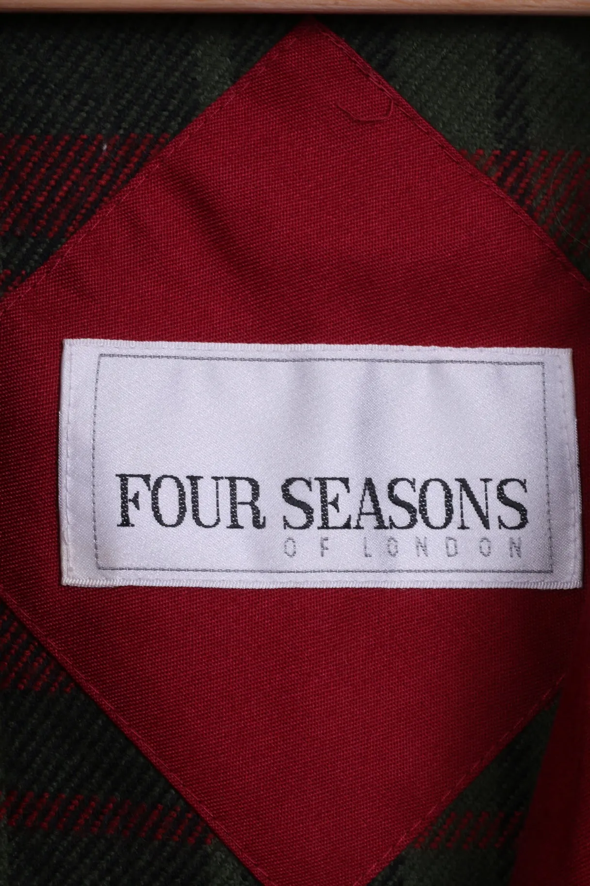 Four Seasons of London Womens 14 XL Coat Trench Red Double Breasted