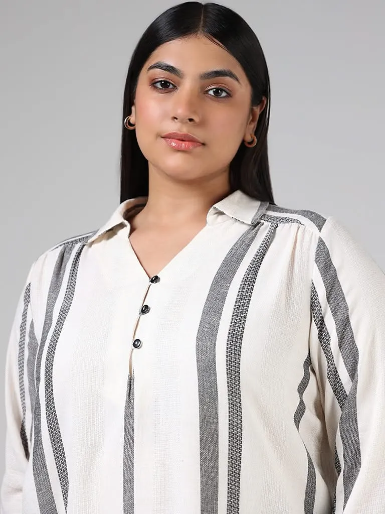 Gia Cream Striped Blouse