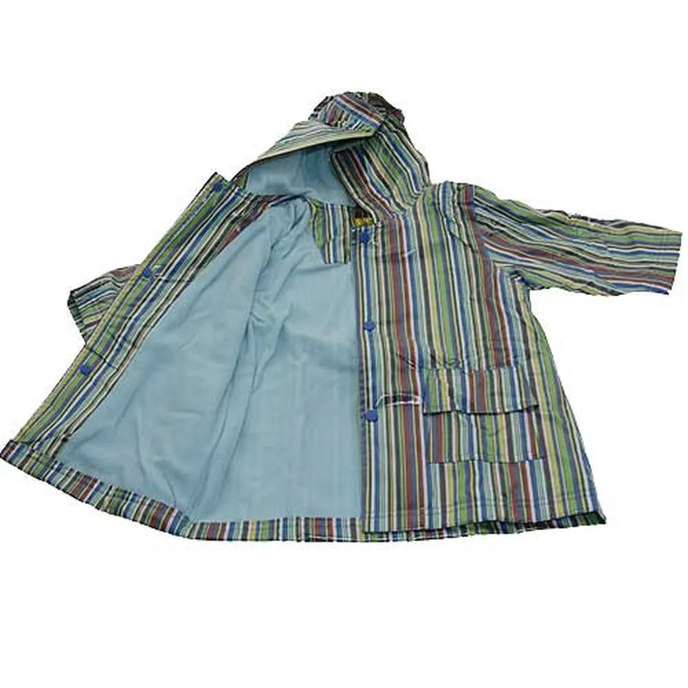 Girls Outerwear Blue Stripe Print Lined Raincoat 12M-8