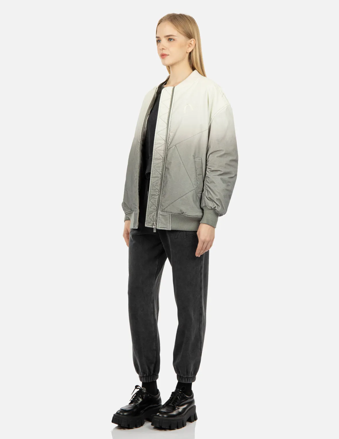 Gradient Oversized Padded Bomber Jacket