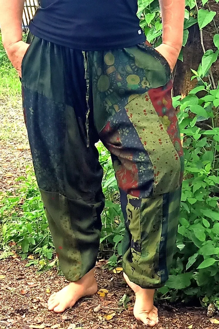 Green Patchwork Joggers