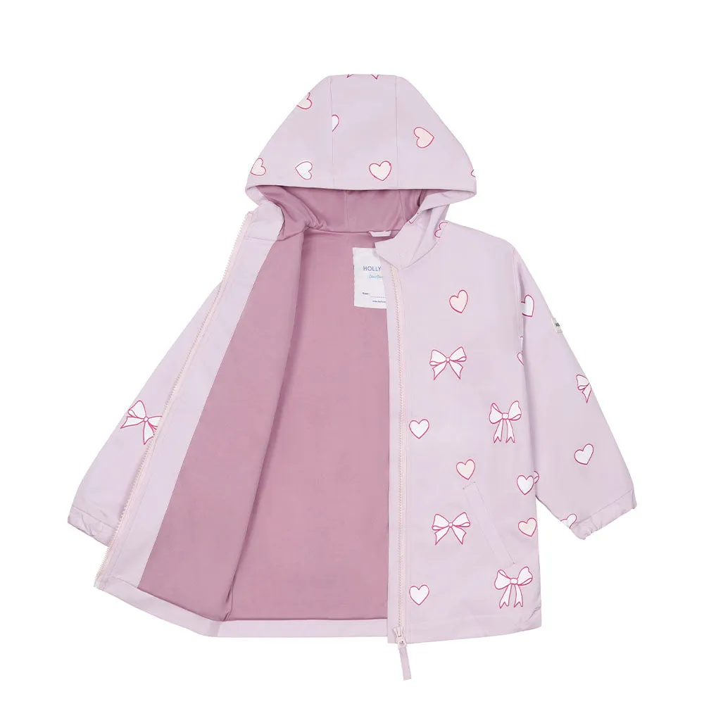 Hearts & Bows Color Changing Kids Raincoat