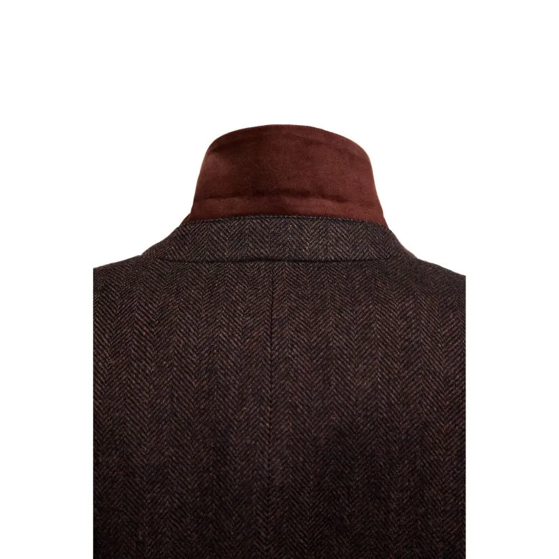 Holland Cooper Highgrove Ladies Tweed Coat - Chocolate Herringbone