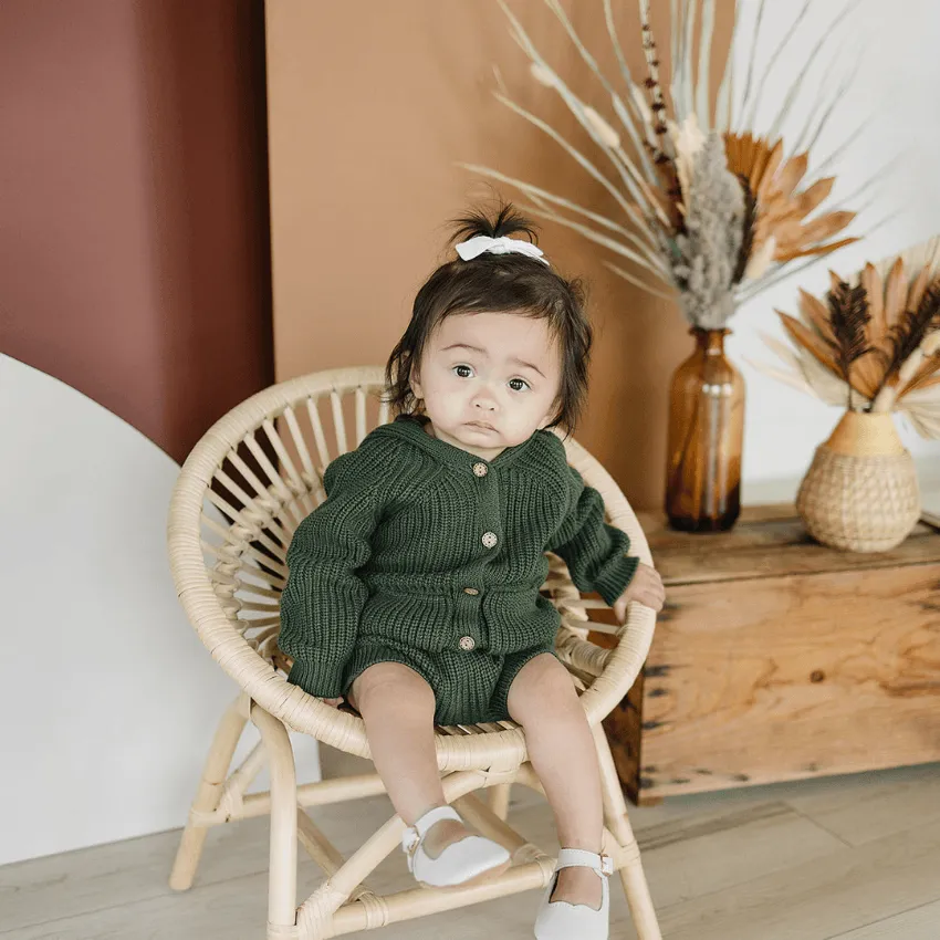 Hooded Knit Cardigan, Green