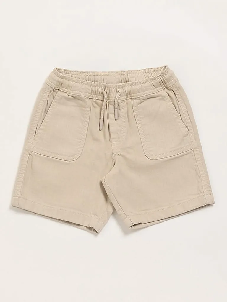 HOP Kids Beige Bermuda Shorts