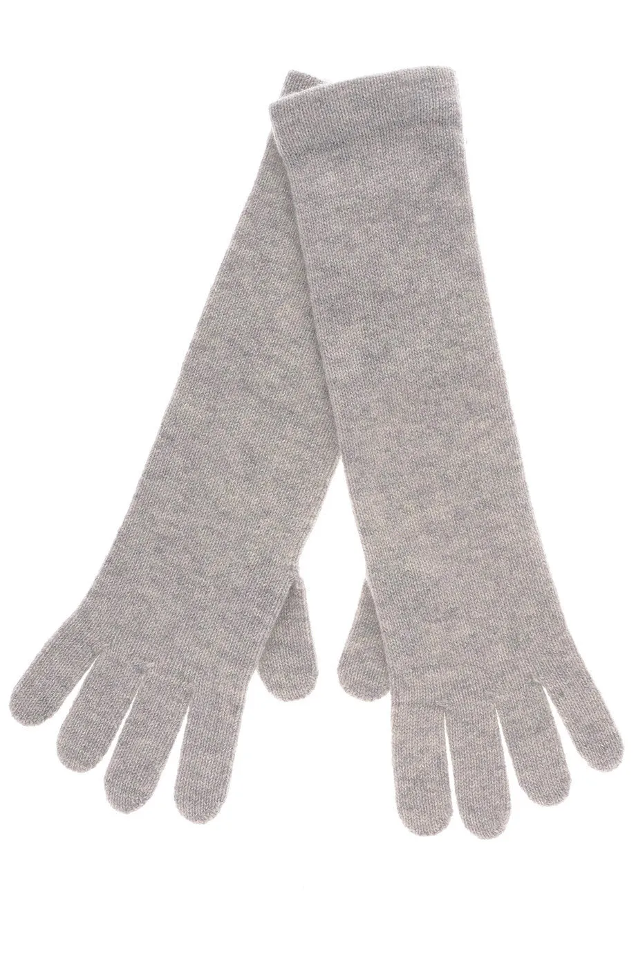 INVERNI CHALET Light Grey Long Cashmere Wool Woman Gloves