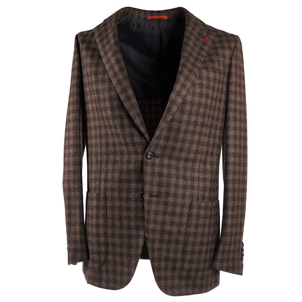 Isaia Tonal Check Boucle Wool Sport Coat