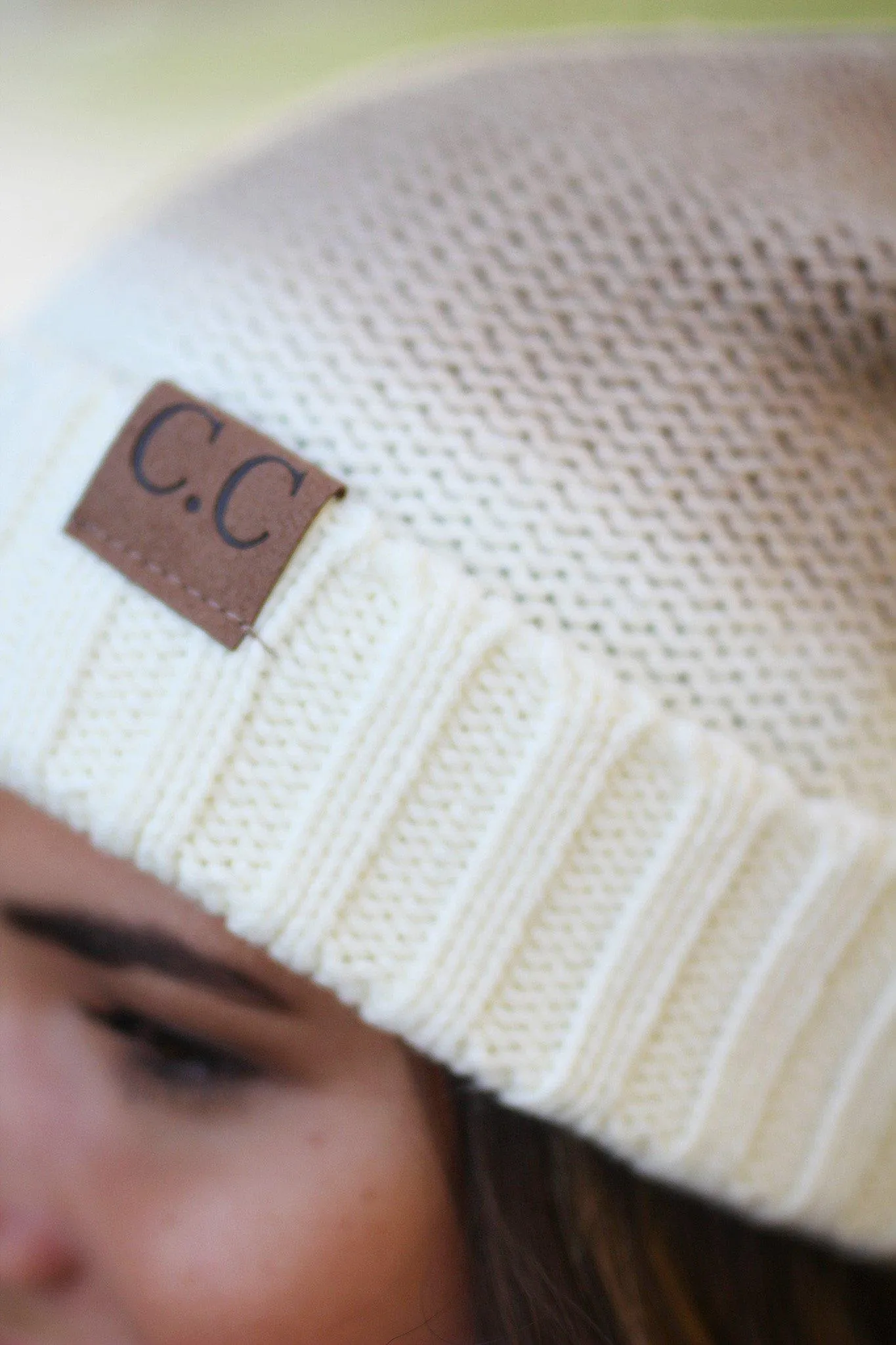 Ivory Ombre Knit Beanie