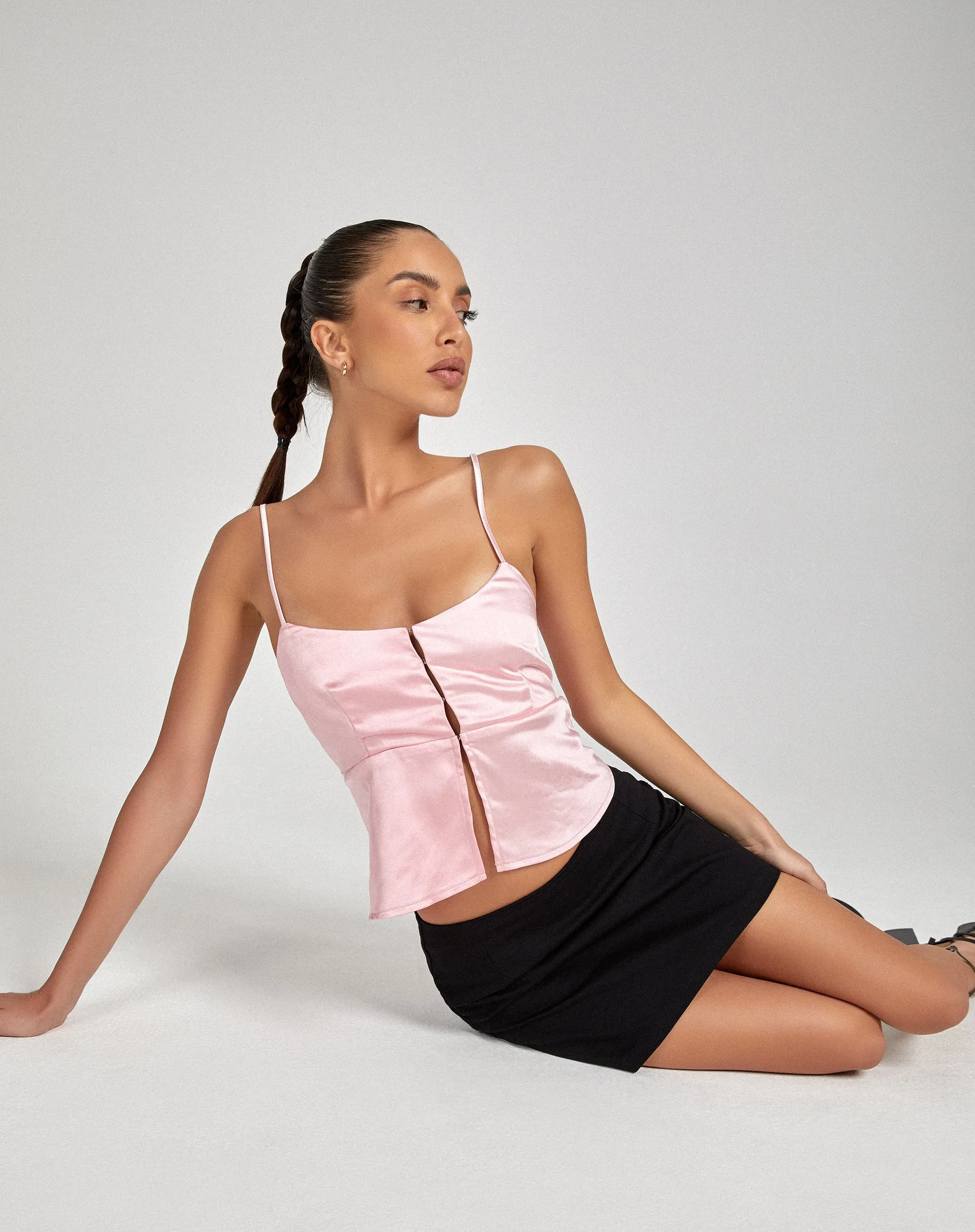 Kayana Cami Top in Satin Pink