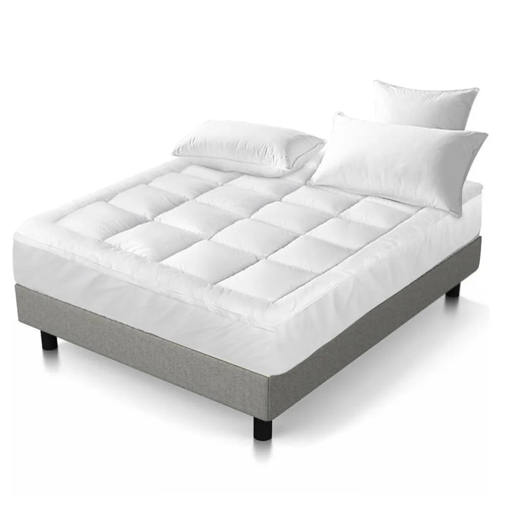 King Premium Package | Altona Bed Charcoal, Luna Series Euro Top Mattress (Medium Firm) & Bamboo Mattress Topper!