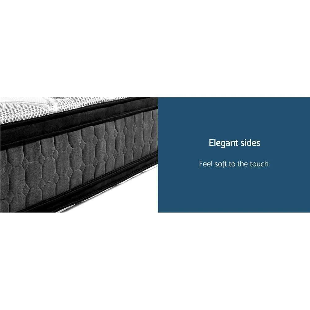 King Premium Package | Altona Bed Charcoal, Luna Series Euro Top Mattress (Medium Firm) & Bamboo Mattress Topper!