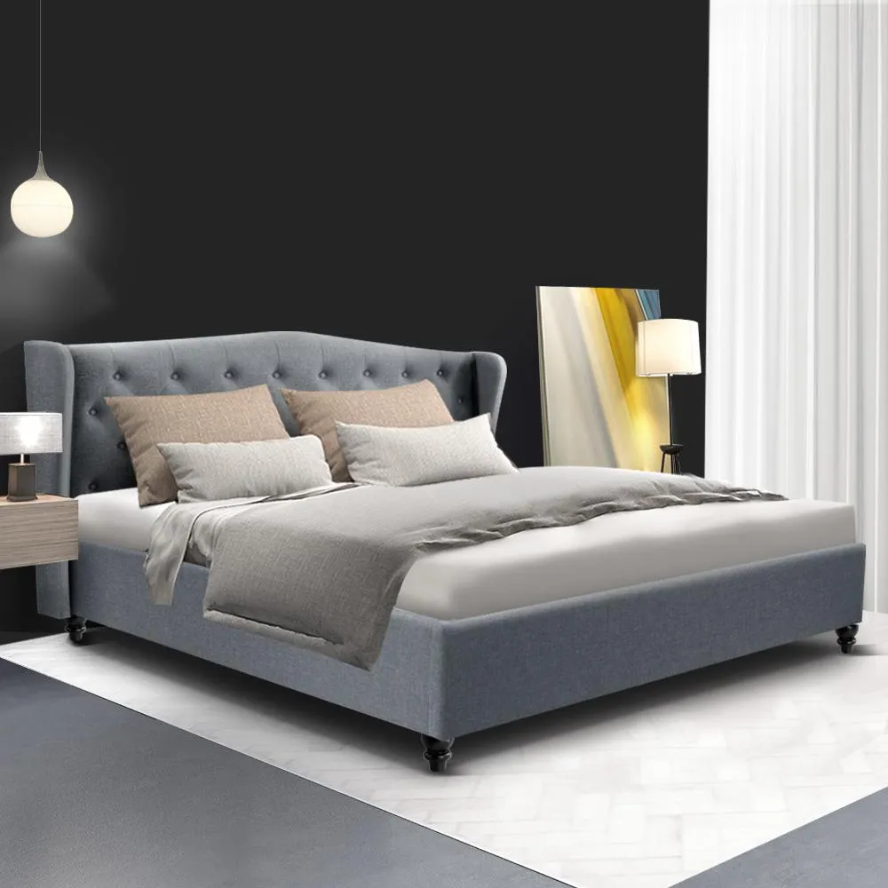 King Premium Package | Altona Bed Grey, Luna Series Euro Top Mattress (Medium Firm) & Bamboo Mattress Topper!