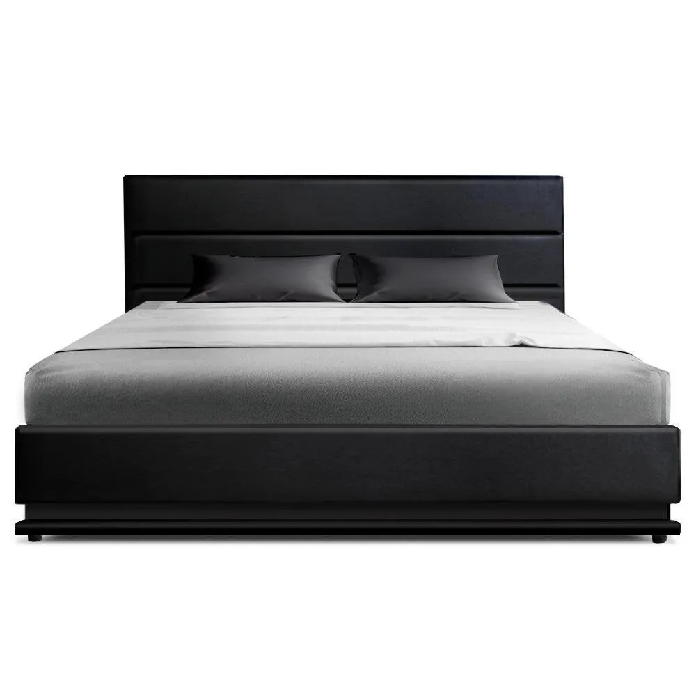 King Premium Package | Henley LED Bed Black, Luna Series Euro Top Mattress (Medium Firm) & Bamboo Mattress Topper!