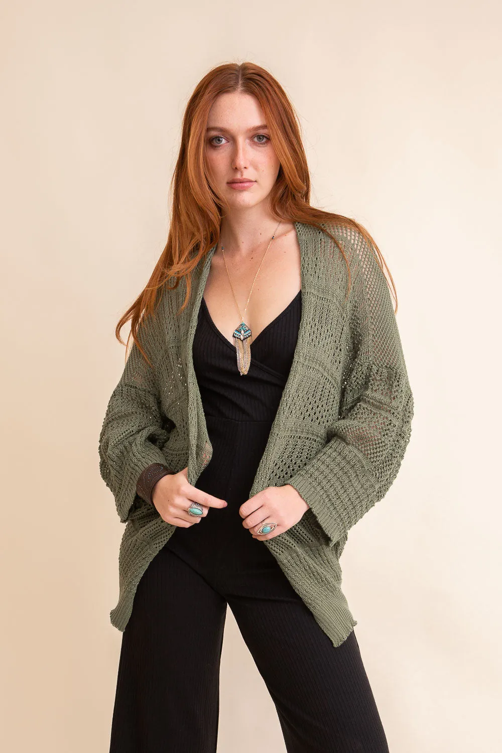 Knit Netted Cardigan