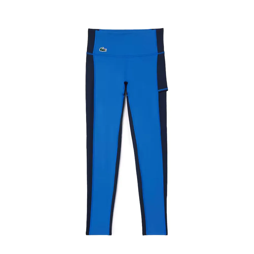 Lacoste Colorblock Ultra-Dry Stretch Sport Leggings (Women's) - Navy Blue/Blue