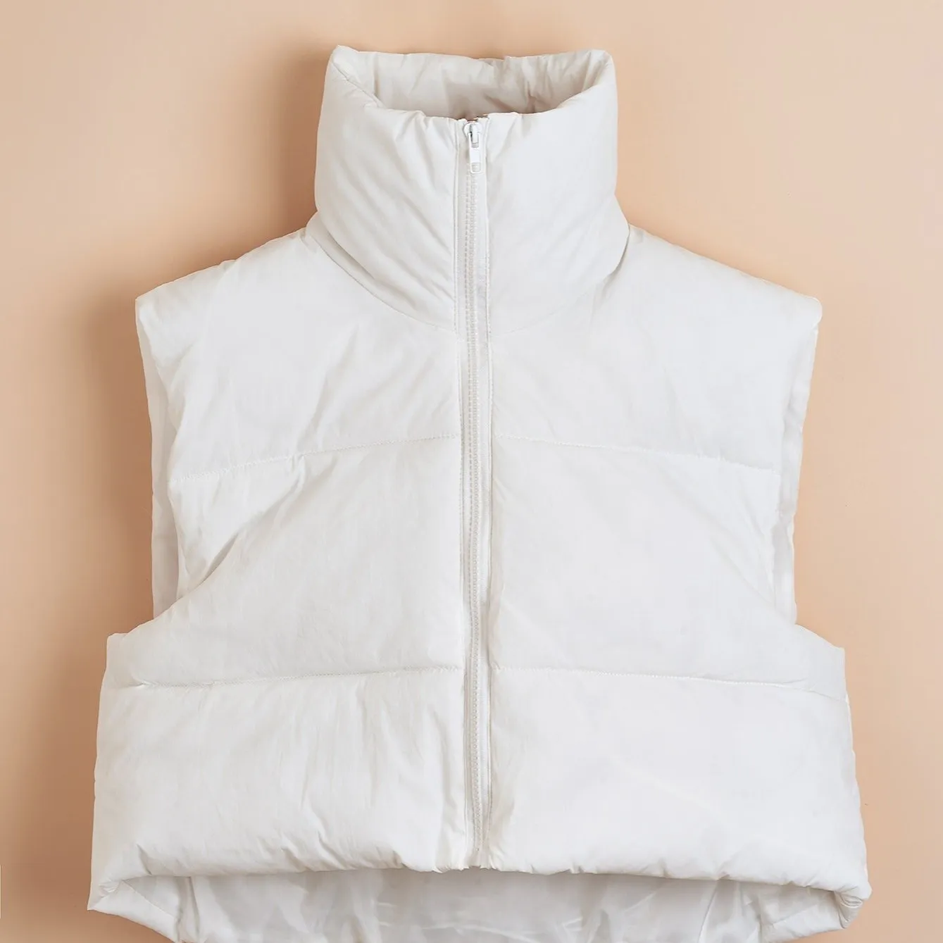 Lightweight Zip Up Solid Sleeveless Thermal Vest Coat