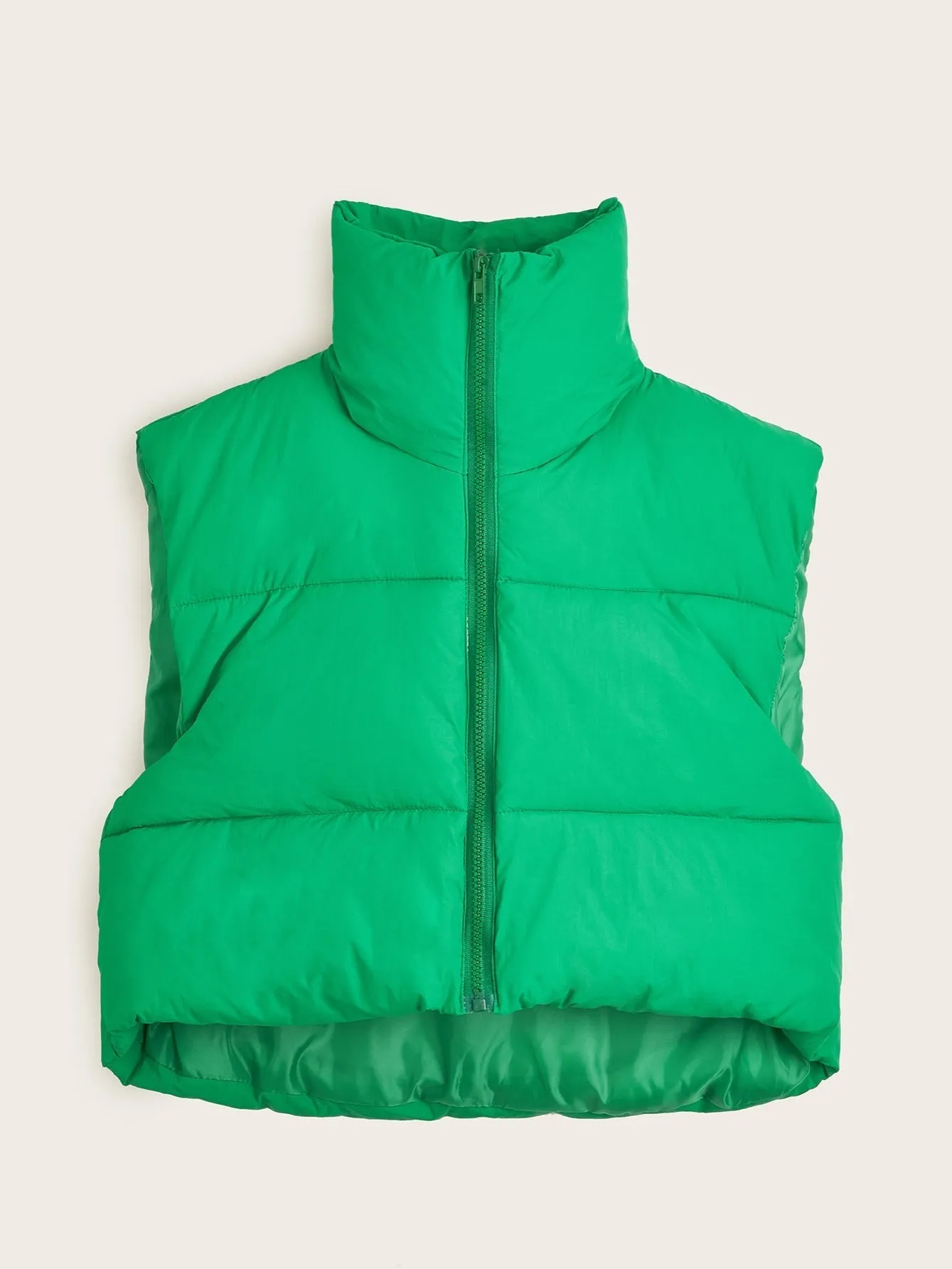 Lightweight Zip Up Solid Sleeveless Thermal Vest Coat