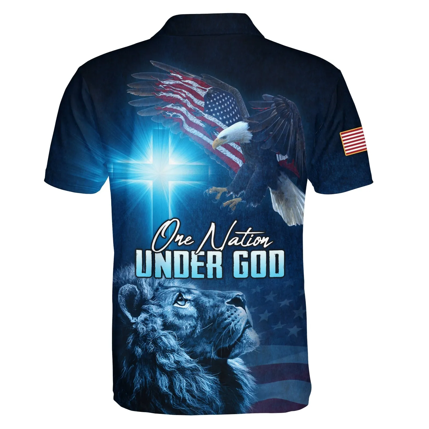 Lion And Eagle One Nation Under God Polo Shirt - Christian Shirts & Shorts