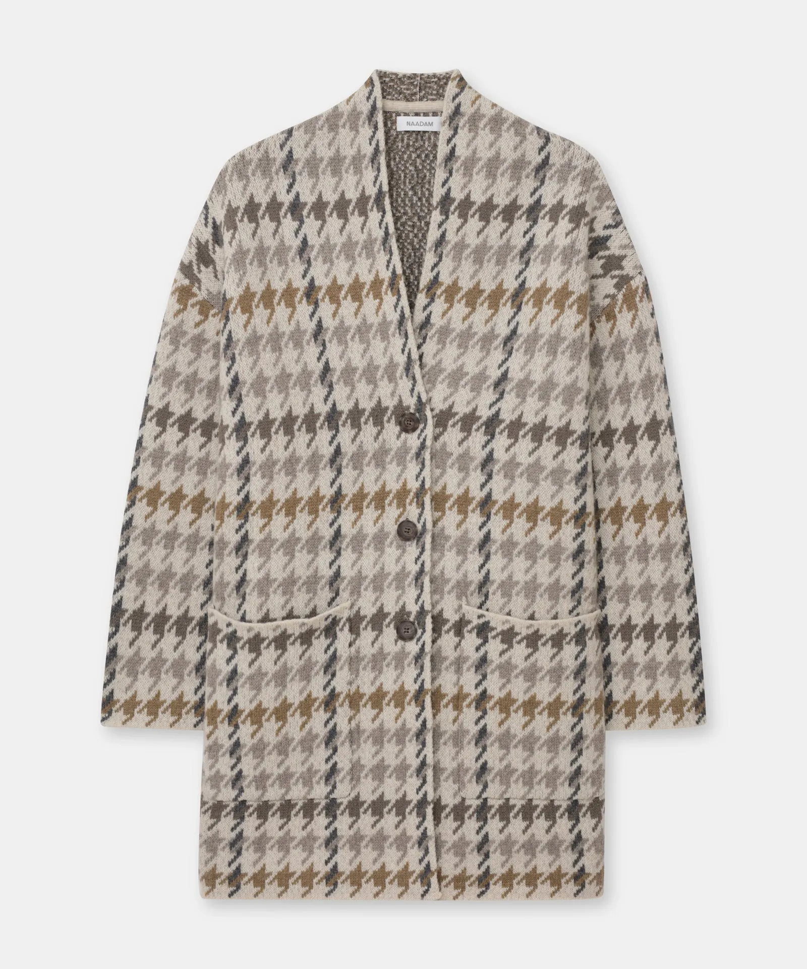 Luxe Houndstooth Jacquard Coat