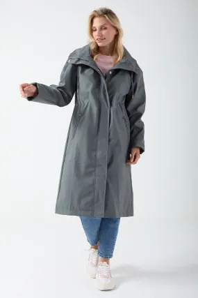 Marc Angelo Longline Raincoat MA11422 Grey