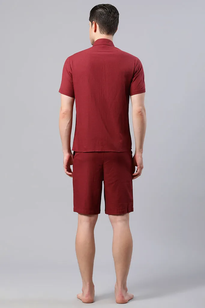 Maroon Solid Loungewear Set