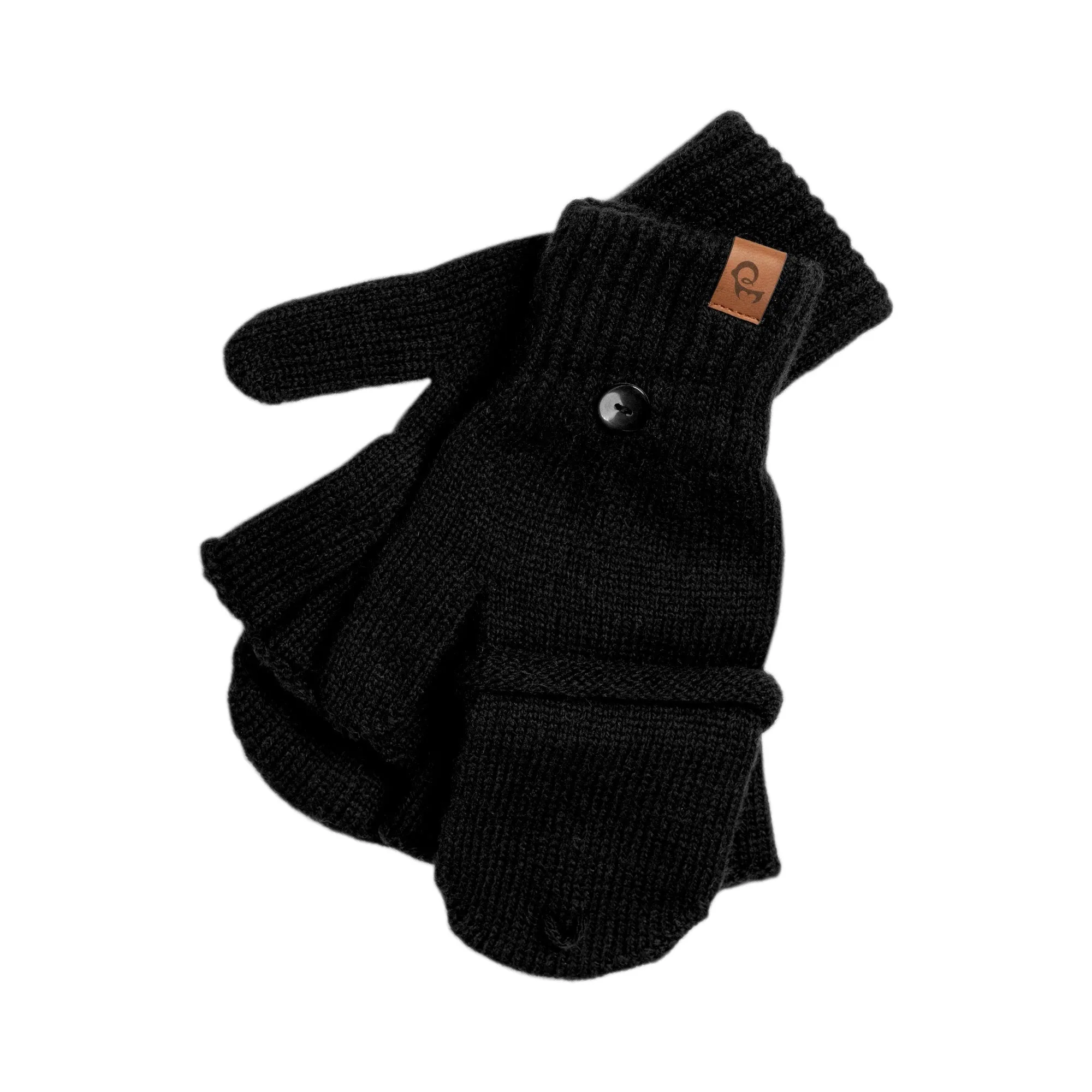 MENIQUE 100% Merino Wool Womens Knit Convertible Gloves Merino