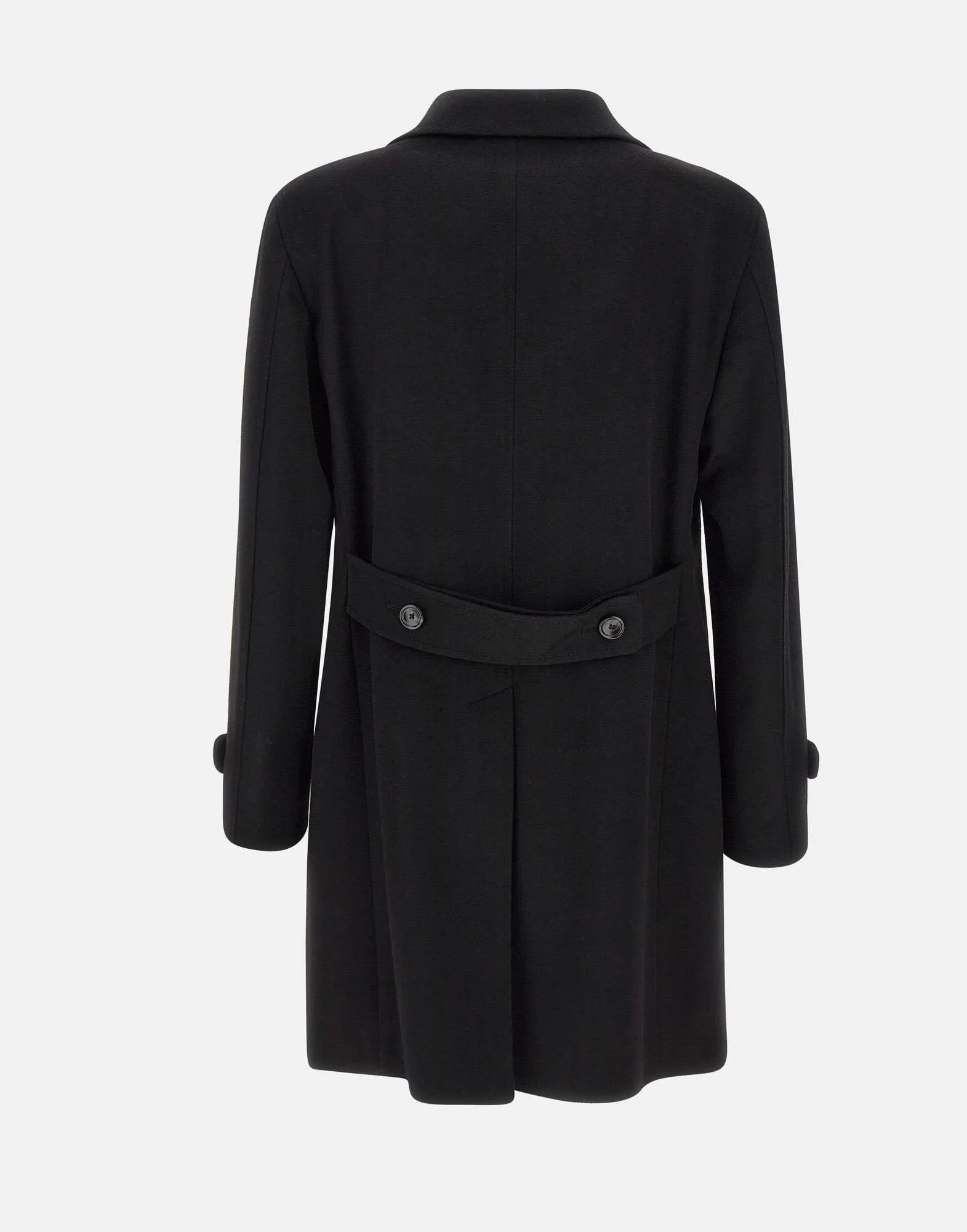 Men's Black Wool Long Coat