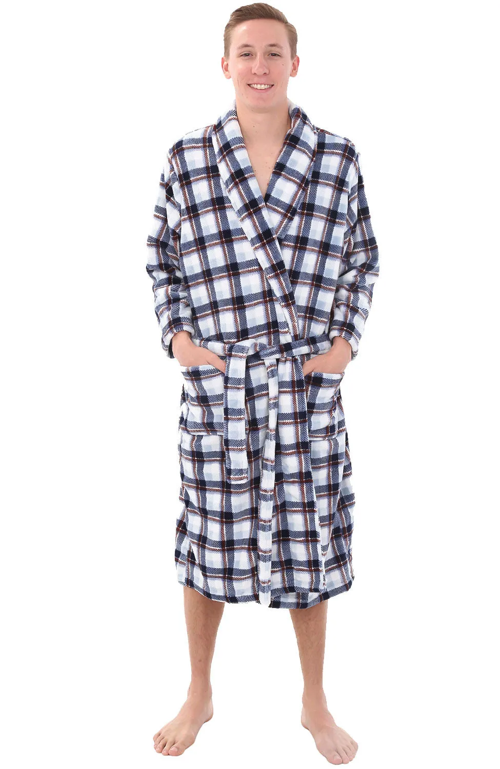 Men's Classic Winter Robe, Plush Fleece Bathrobe