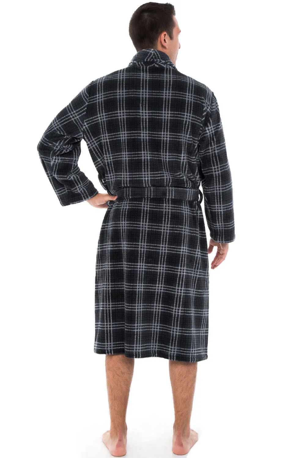 Men's Classic Winter Robe, Plush Fleece Bathrobe