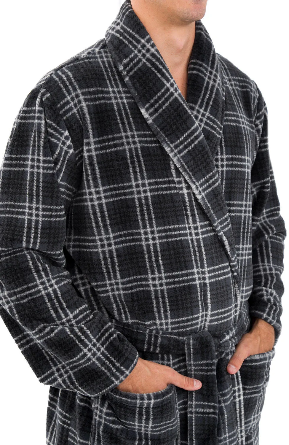 Men's Classic Winter Robe, Plush Fleece Bathrobe