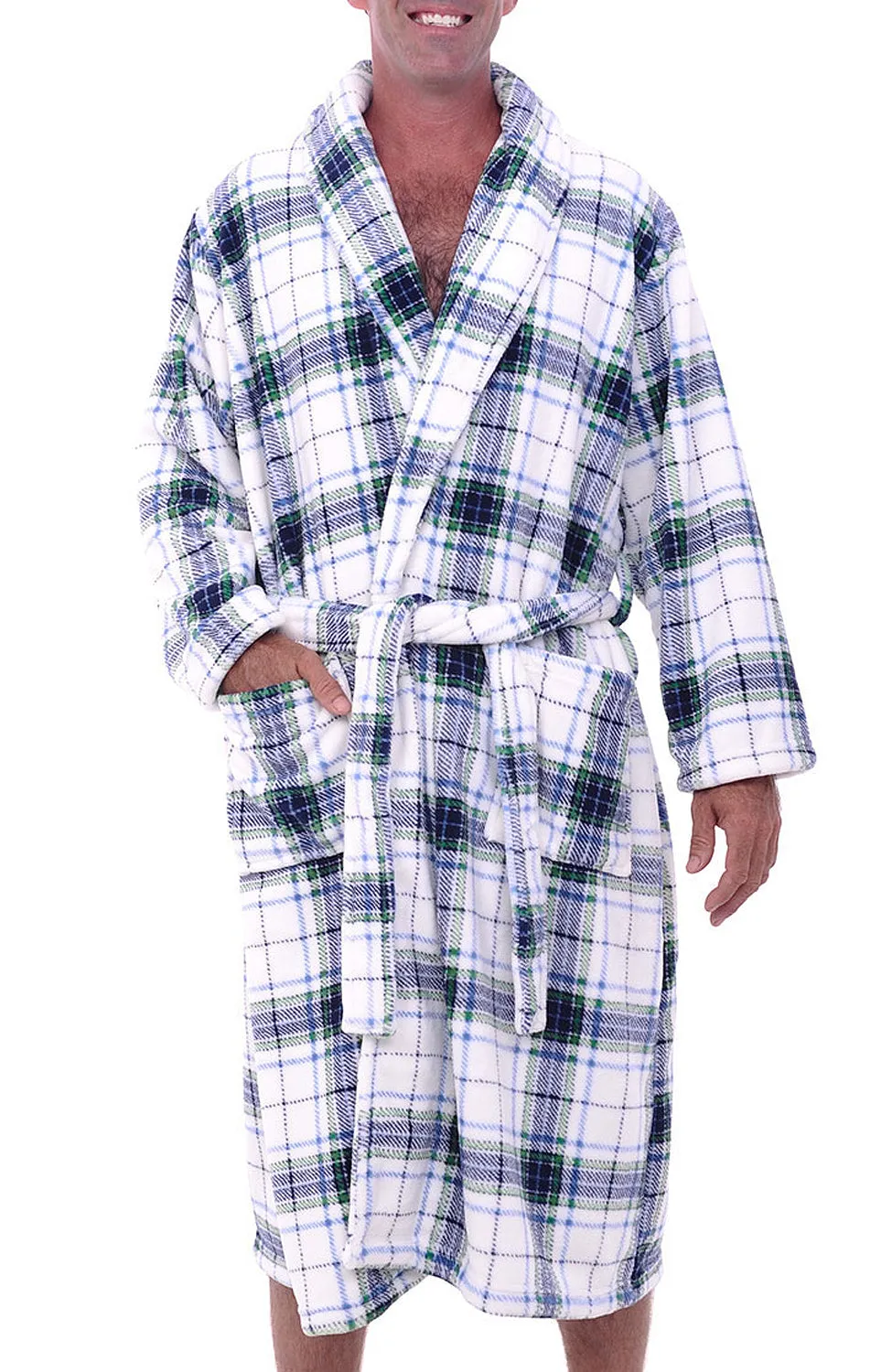 Men's Classic Winter Robe, Plush Fleece Bathrobe