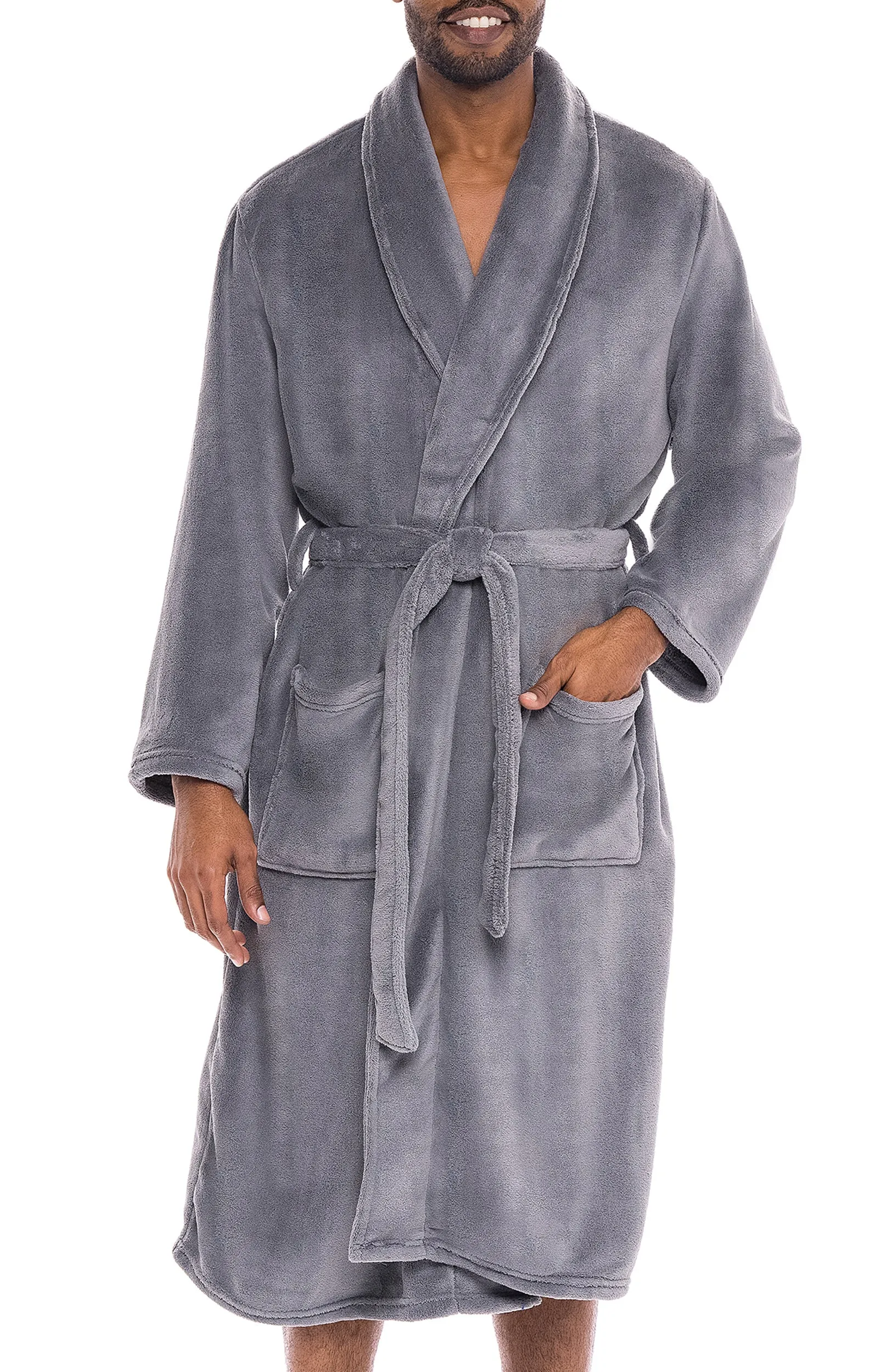 Men's Classic Winter Robe, Plush Fleece Bathrobe