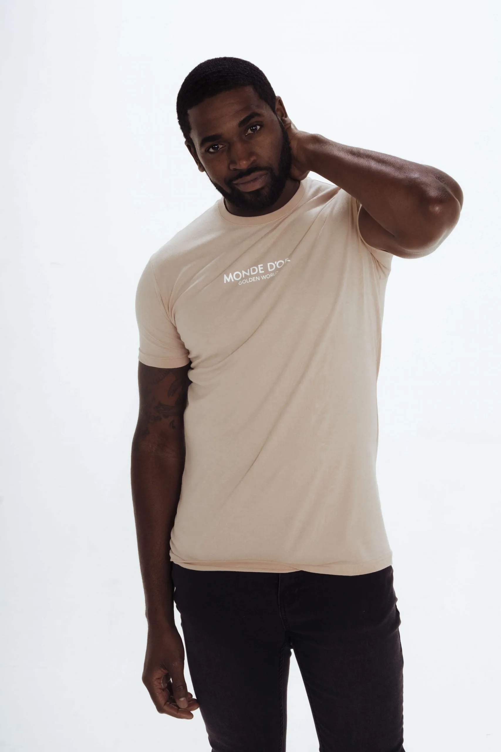 Men's Fitted Crew Neck Nude T-Shirt