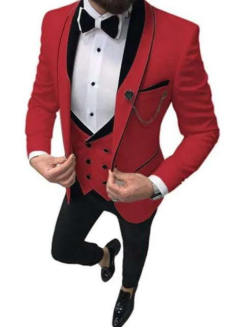 Men's Three-Piece Groomsmen Suit Set