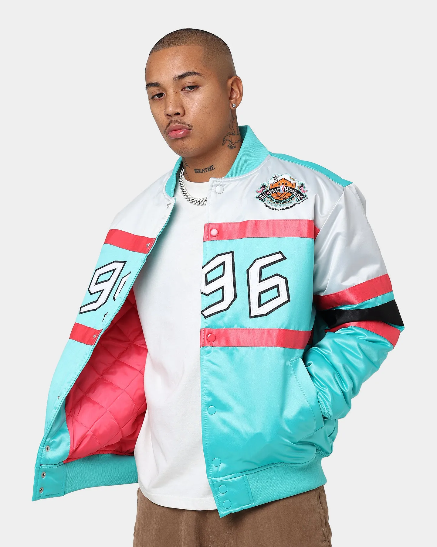 Mitchell & Ness All Star Game Heavy Satin Jacket Teal