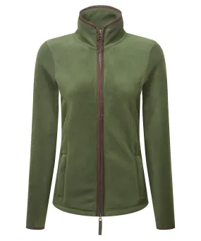 Moss Green/Brown - Women’s artisan fleece jacket