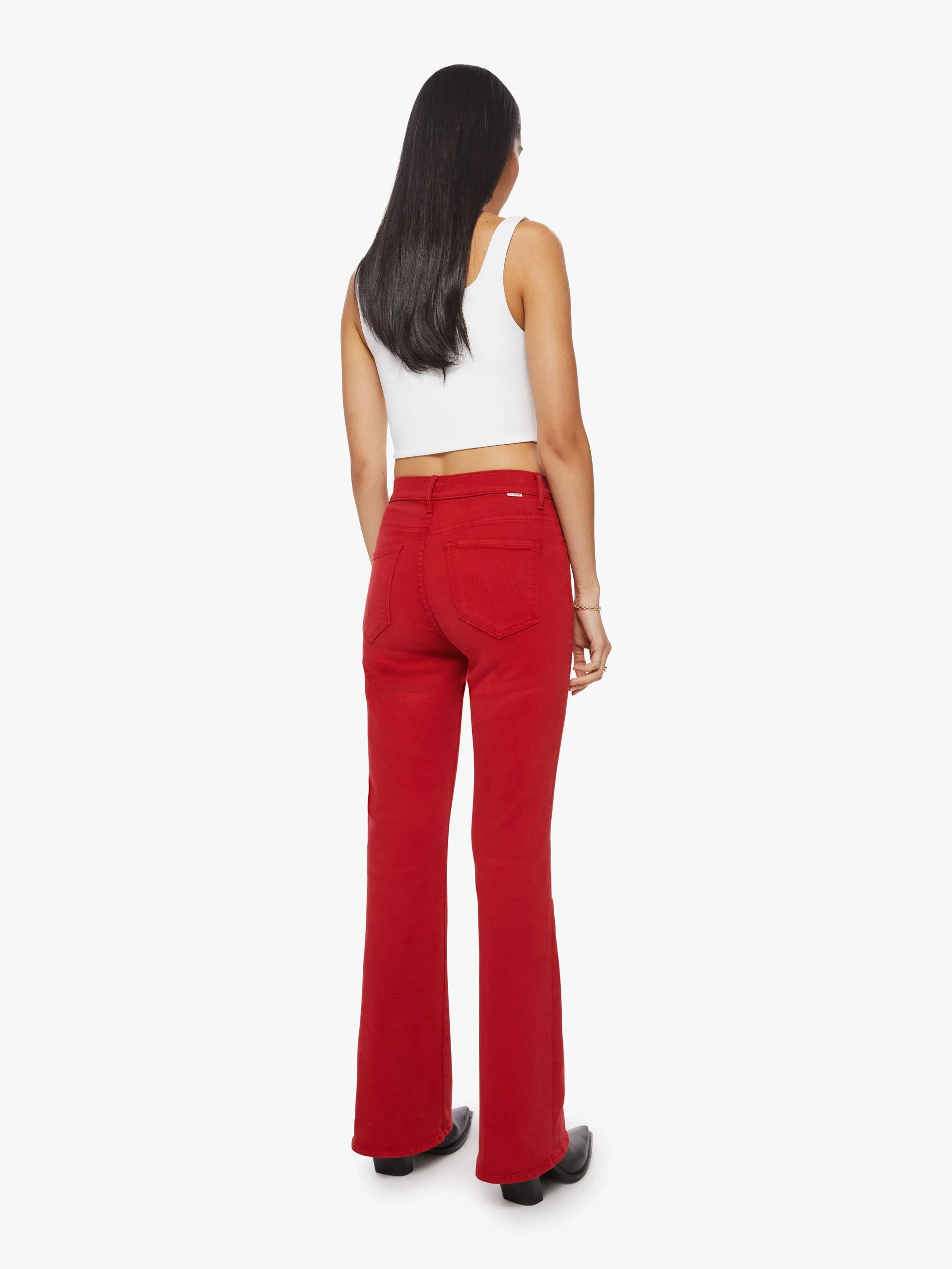 Mother - High Waisted Weekender Skimp in Haute Red