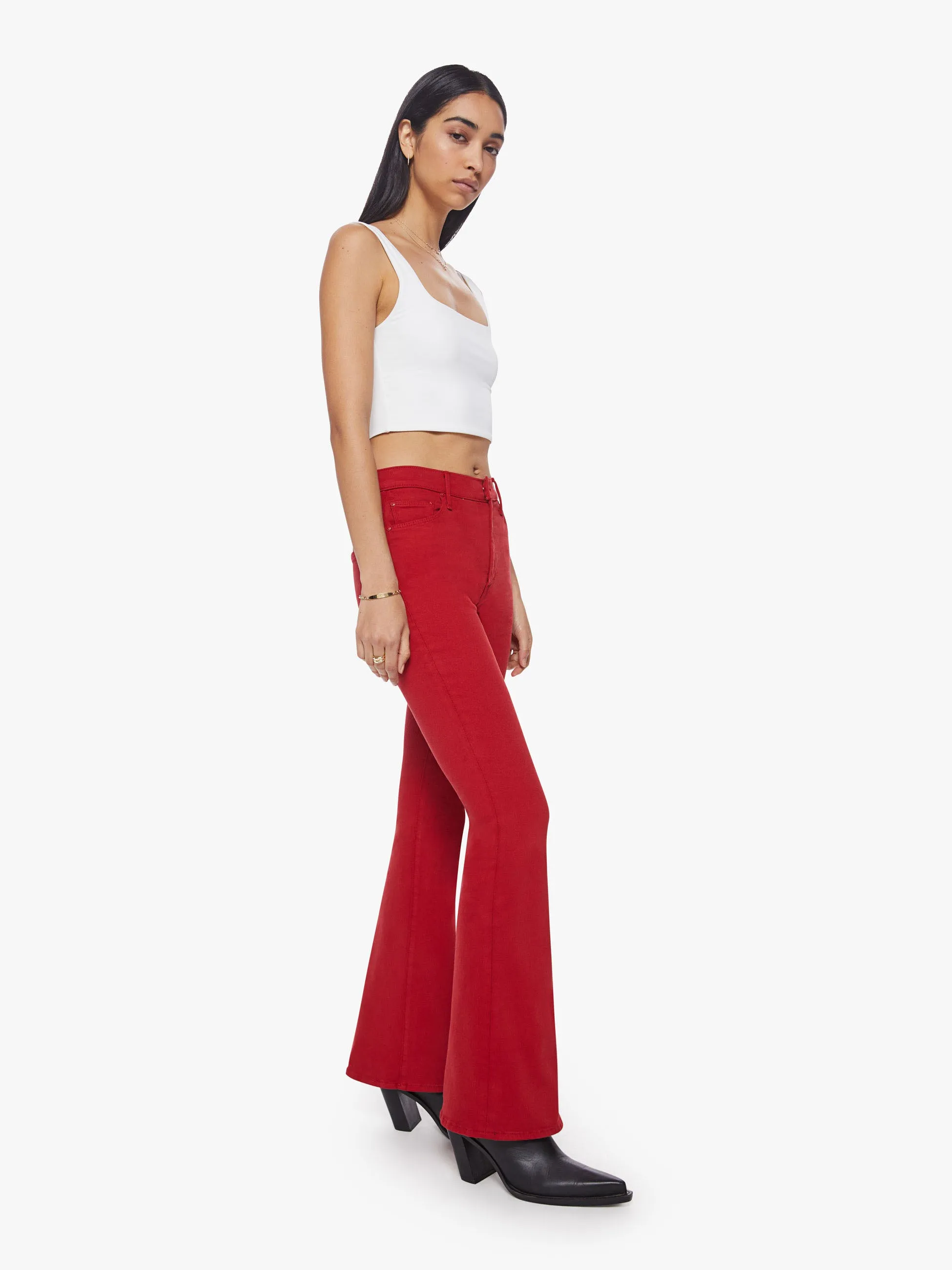 Mother - High Waisted Weekender Skimp in Haute Red