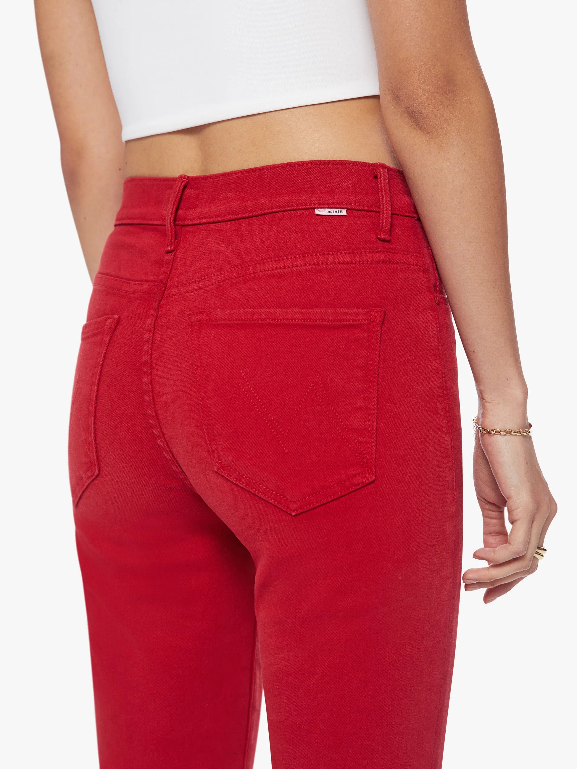 Mother - High Waisted Weekender Skimp in Haute Red