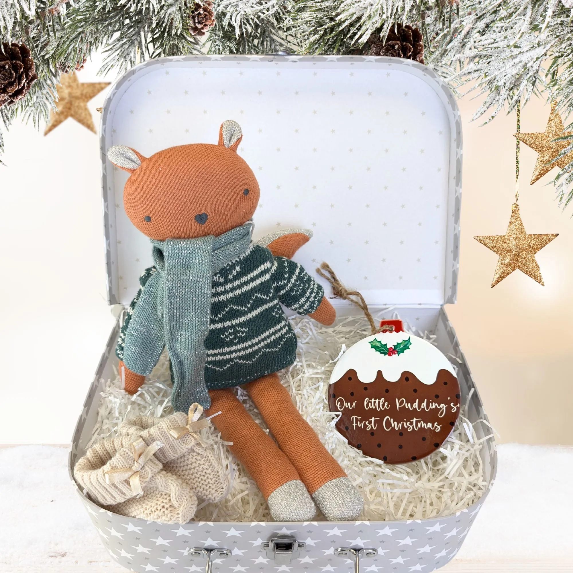 Mr Squirrels Cosy Christmas Baby's First Christmas Hamper