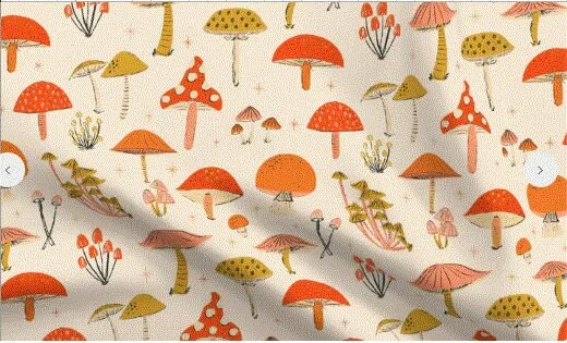 Mushroom Swaddle,Hippie Baby Blanket   Hat or Band,Glittery Red & Gold Vintage Mushroom,Scandi Nursery,Boho Baby Clothes